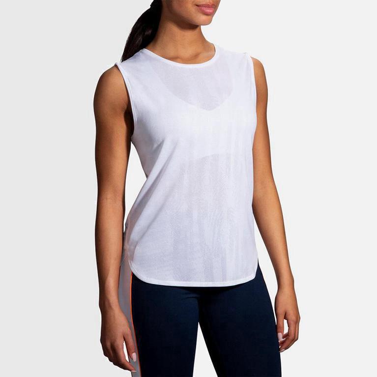 Brooks Spirit - Camiseta Sin Mangas Mujer - Blancas (QM9542176)